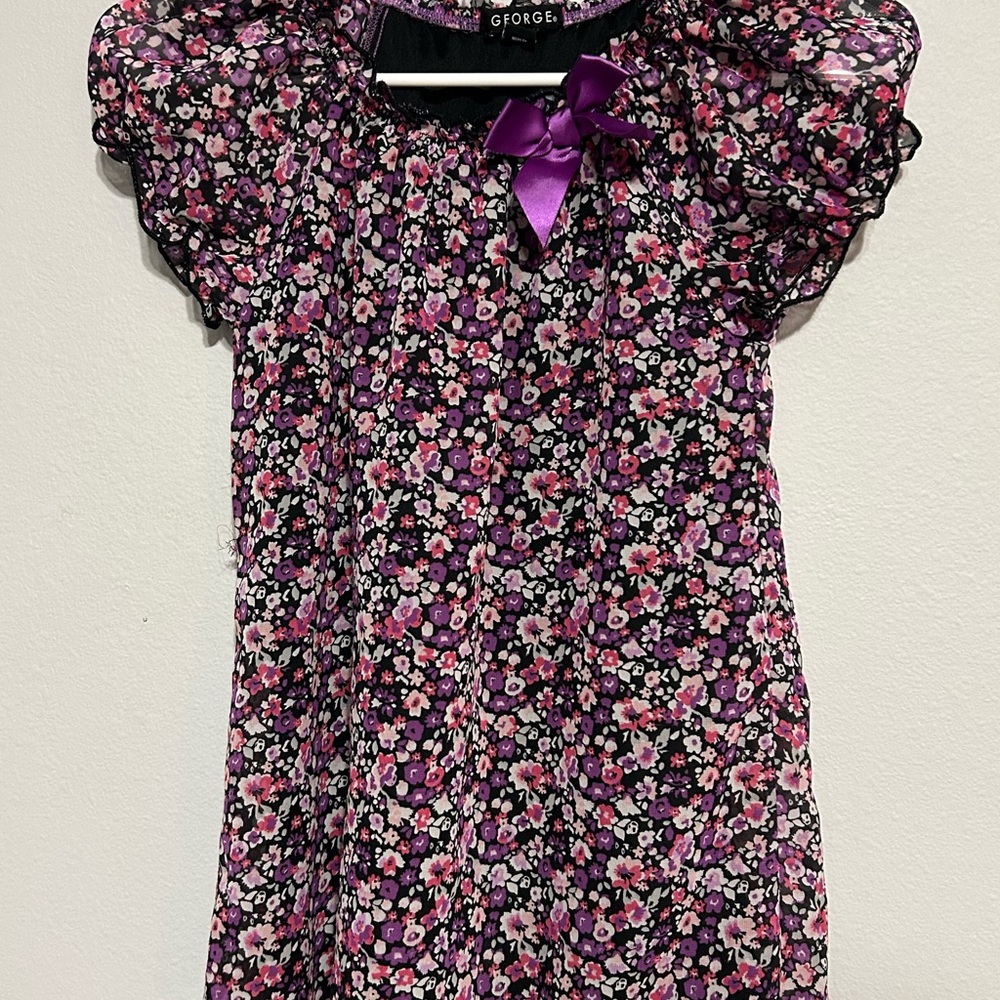 George Kids' Floral Purple Top
